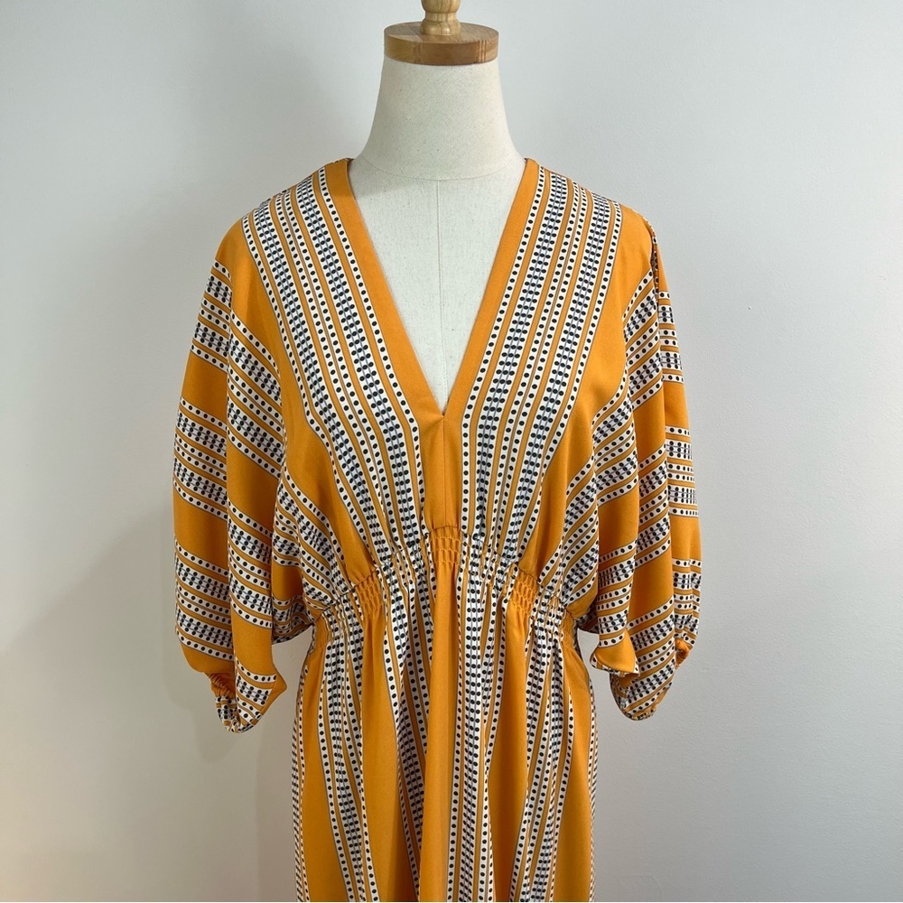 Taylor Yellow and White Puff Sleeve Sundress - Picture 7 of 14